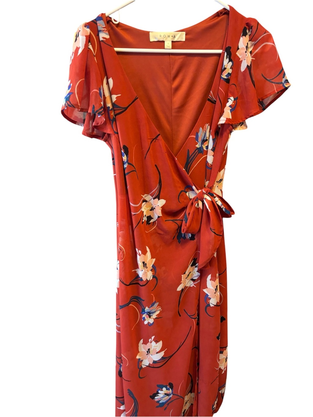 ⭐️Row A Floral Wrap Dress in Rust